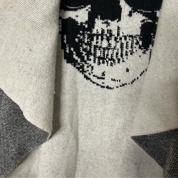 Skull Cashmere Flawed Intarsia Draped Cardigan - Picture 11 of 14
